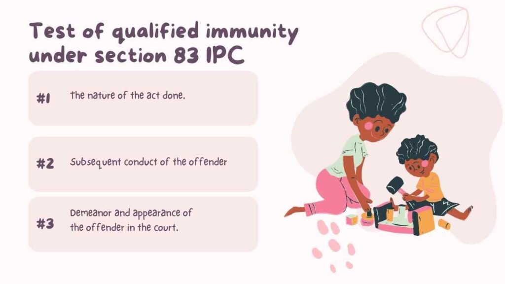 qualified immunity under section 83 IPC
