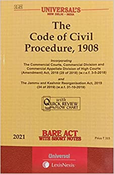 The Code of Civil Procedure, 1908 (C-21) Bare Act with Short Notes Paperback – 31 October 2020