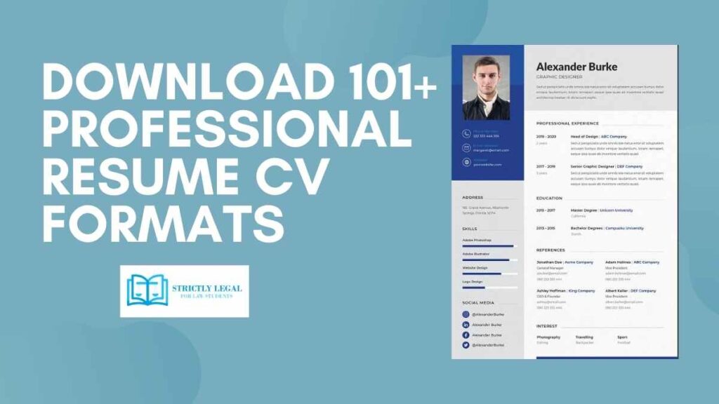Download 101+ Professioanl Resume CV Formats