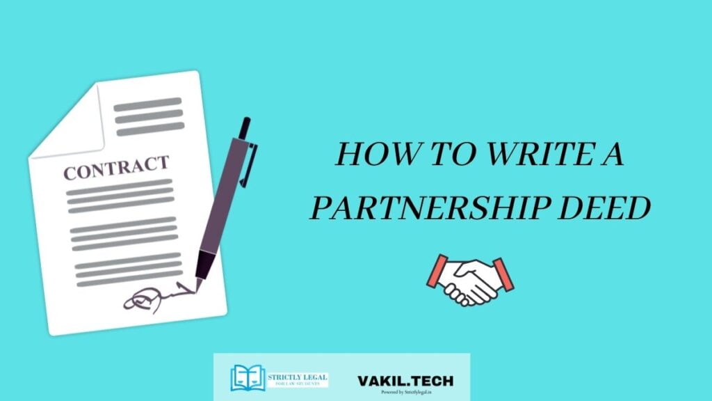 HOW TO WRITE A PARTNERSHIP DEED