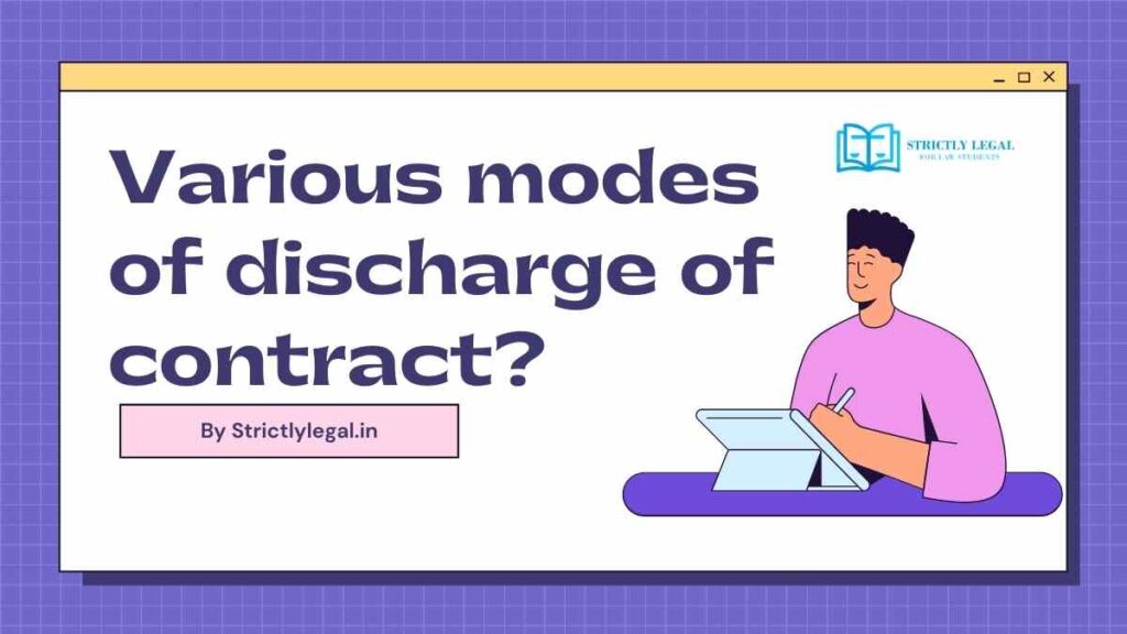Various modes of discharge of contract
