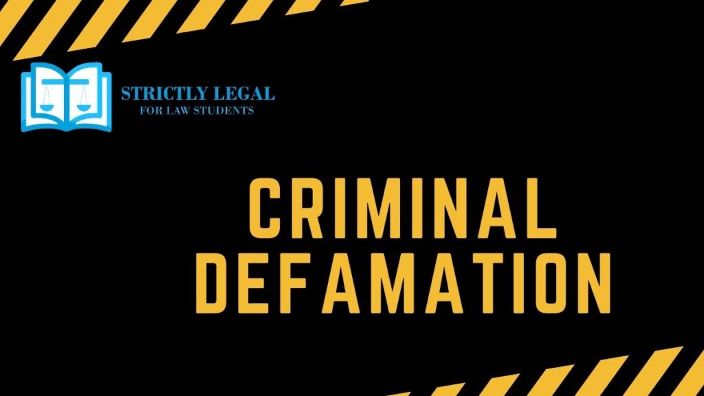 Criminal Defamation